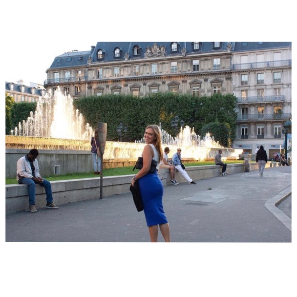 Cobalt Blue Scuba Pencil Skirt Size Medium - Picture 13 of 16